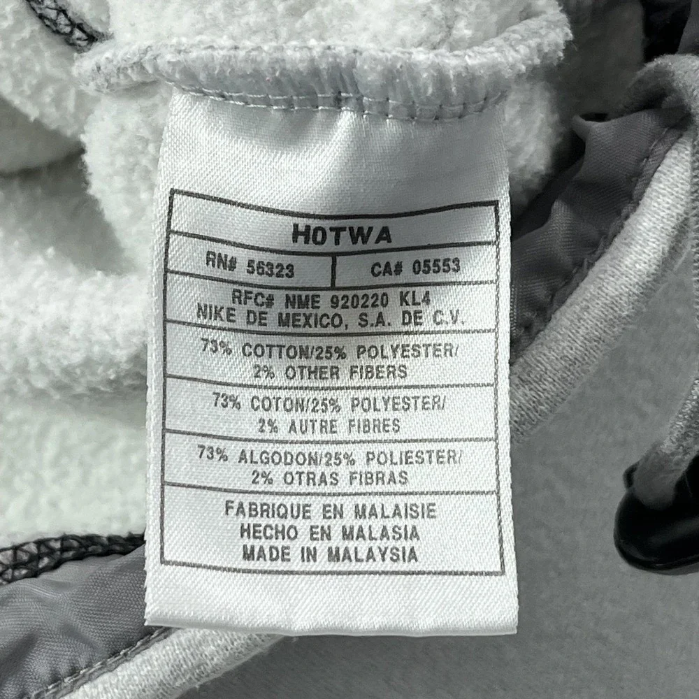 Y2K Nike Hoodie Mens XL Gray Fleece Kangaroo Pocket Pullover Arm Spell‎ Out